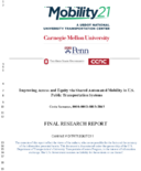 Improving Access and Equity via Shared Automated Mobility in US Public Transportation Systems