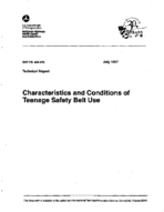 Characteristics and Conditions of Teenage Safety Belt Use