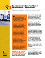 Development of A BehavioralBased National Freight Demand Model and an Innovative Freight Data Collection Method  fact sheet
