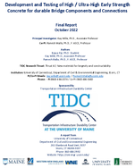 Development and Testing of High  UltraHigh Early Strength Concrete for Durable Bridge Components and Connections