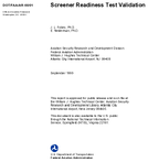 Screener Readiness Test Validation