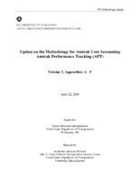 Update on the methodology for Amtrak cost accounting Amtrak performance tracking APT  volume 2 appendices AF