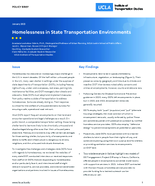 Homelessness in State Transportation Environments Policy Brief