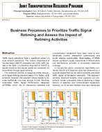 Business Processes to Prioritize Traffic Signal Retiming and Assess the Impact of Retiming Activities Summary