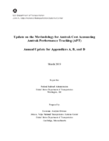 Update on the Methodology for Amtrak Cost Accounting Amtrak Performance Tracking APT Vol 2 Appendices A B and D