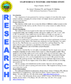 US69 Surface Texture and Noise Study Summary