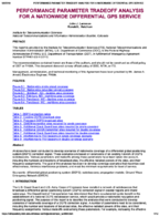 Performance Parameter Tradeoff Analysis for a Nationwide Differential GPS Service