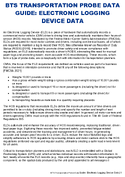 BTS Transportation Probe Data Guide Electronic Logging Device Data