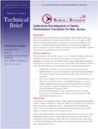 CalibrationDevelopment of Safety Performance Functions in New Jersey Technical Brief