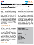 Investigate Live Load Distribution and Stability of Prestressed Concrete Girders Project Summary Report