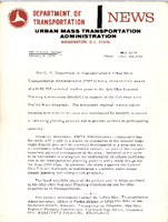 Department of Transportation News Urban Mass Transportation Administration UMTA 0374