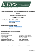 Center for Transformative Infrastructure Preservation and Sustainability CTIPS Data Management Plan
