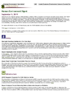 Human Environment Digest September 5 2019