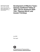 Development of Effective TaylorQuinney Coefficient Tables of MAT_224 for Aluminum 2024T351 Titanium 6Al4V and Inconel 718 Alloys