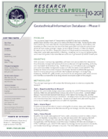 Geotechnical Information Database  Phase II Research Project Capsule 102GT