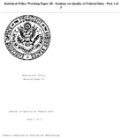Seminar on Quality of Federal Data