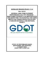 Georgia LongTerm Pavement Performance GALTPP Program  Maintaining Georgias Calibration Sites and Identifying the Potential For Using MEPDG For Characterization Of NonStandard Materials and Methods Phase 2