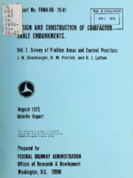 Design and Construction of Compacted Shale Embankments Vol 1 Survey of Problem Areas and Current Practices