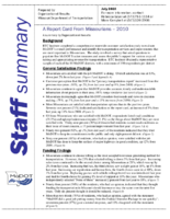 A Report Card from Missourians  2010  Staff Summary