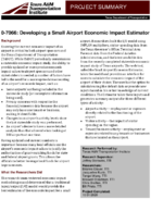 Developing a Small Airport Economic Impact Estimator Project Summary