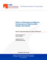 Effects of Reheating and Mixture Composition on Balanced Mix Design Test Results