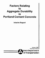 Factors Relating to Aggregate Durability in Portland Cement Concrete
