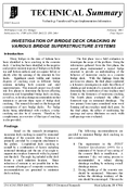 Investigation of Bridge Deck Cracking in Various Bridge Superstructure Systems Technical Summary