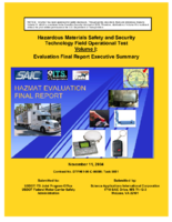Hazardous Materials Safety and Security Technology Field Operational Test Volume I Evaluation Final Report Executive Summary