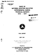 Index of NAFEC Technical Reports 1972 1977