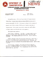 Department of Transportation News Urban Mass Transportation Administration UMTA 13974