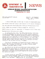 Department of Transportation News Urban Mass Transportation Administration UMTA 7672
