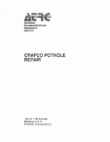 Product evaluation  Crafco pothole repair system