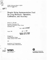 Droplet Sizing Instrumentation Used for Icing Research Operation Calibration and Accuracy