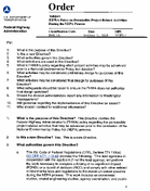 FHWA Policy on Permissible Project Related Activities During the NEPA Process Order