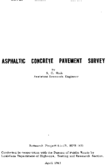 Asphaltic Concrete Pavement Survey