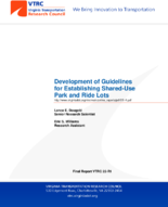 Development of Guidelines for Establishing SharedUse Park and Ride Lots