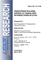 Pedestrian Walking Speeds at Signalized Intersections in Utah