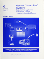 German SmartBus Systems Potential for Application in Portland Oregon  Vol 1 Technical Report