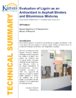 Evaluation of lignin as an antioxidant in asphalt binders and bituminous mixtures  technical summary