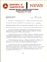 Department of Transportation News Urban Mass Transportation Administration UMTA 7267