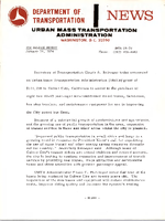 Department of Transportation News Urban Mass Transportation Administration UMTA 0874