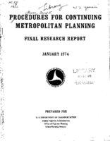 Procedures For Continuing Metropolitan Planning Final Research Report