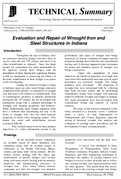 Evaluation and Repair of Wrought Iron and Steel Structures in Indiana Technical Summary