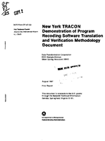 New York TRACON Demonstration of Program Recoding Software Translation and Verification Methodology Document