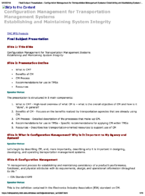 Configuration Management for Transportation Management Systems  Establishing and Maintaining System Integrity Final Subject Presentation