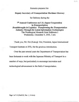 Deputy Secretary of Transportation Mortimer Downey Speeches December 2000