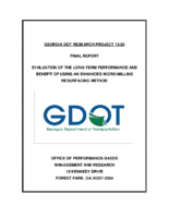 Evaluation of the LongTerm Performance and Benefit of Using an Enhanced MicroMilling Resurfacing Method GDOT 1320