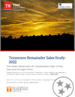 2022 Remainder Sales Study Tennessee Department of Transportation RightofWay Appraisal Damages Study