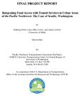 Integrating Food Access with Transit Services in Urban Areas of the Pacific Northwest The Case of Seattle Washington