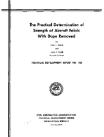 The Practical Determination of Strength of Aircraft Fabric With Dope Removed